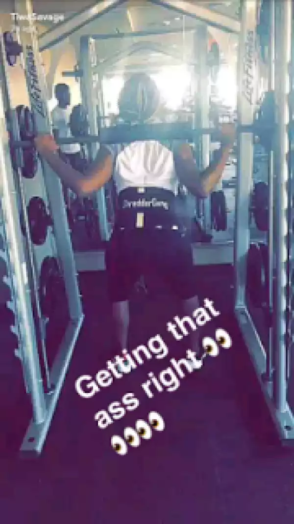 Tiwa Savage Working To Get The Perfect Backside At The Gym (Photos)